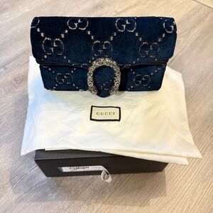 Gucci velvet GG monogram super mini Dionysus shoulder bag